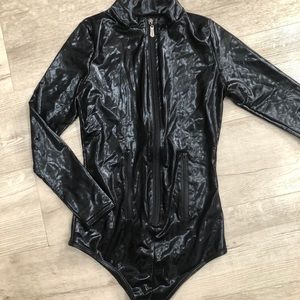 Vinyl-look Bodysuit